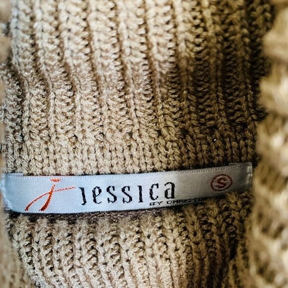 Jessica by Christopher L top women knit top glitter turtleneck sweater size S - Picture 3 of 8